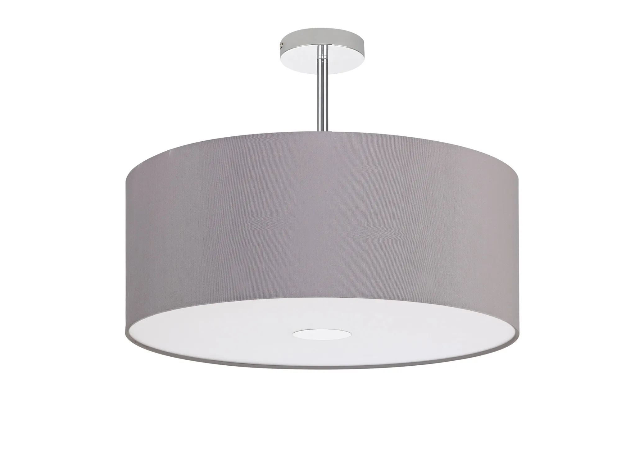 Baymont 50cm Semi Flush 3 Light Polished Chrome, Grey, Frosted Diffuser DK0334  Deco Baymont CH GR